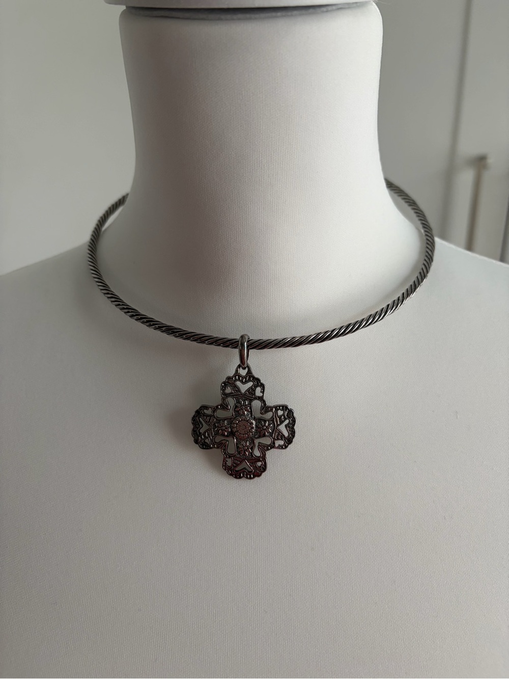 Premier Designs Vintage Twisted Cable Necklace  with Pendant & Bonus Pendant